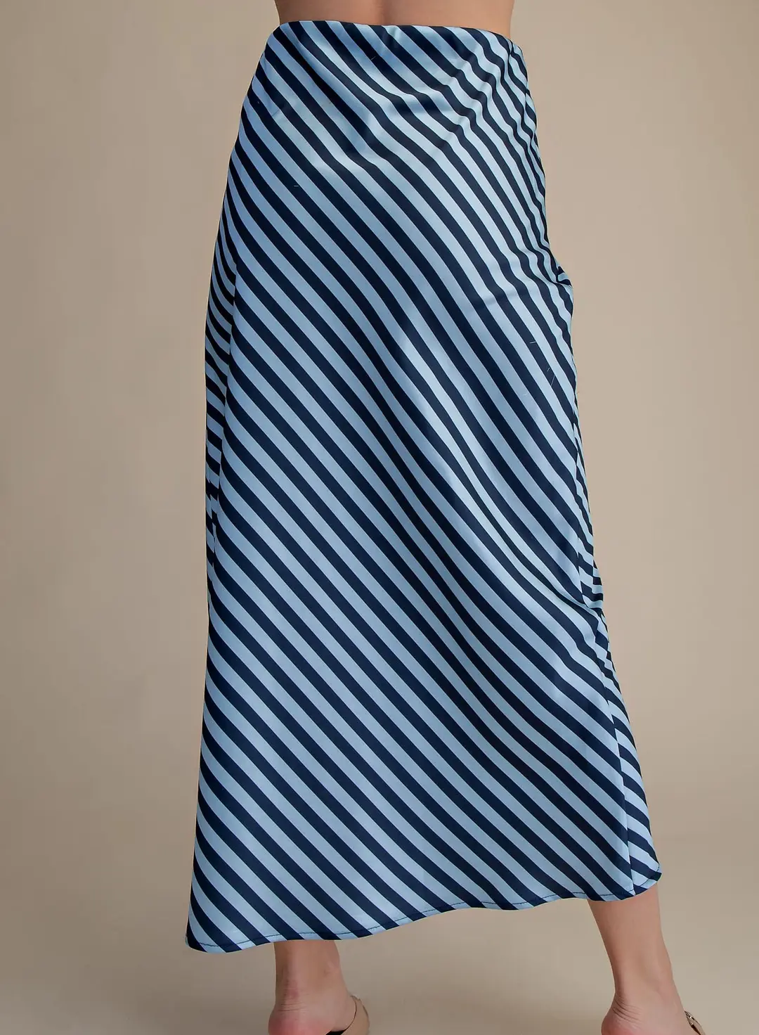 Romy Striped Midi Skirt - Navy/Blue - Delta Swanky Girl