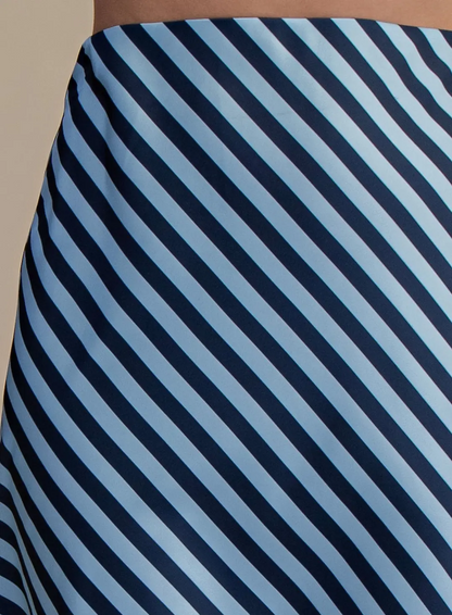 Romy Striped Midi Skirt - Navy/Blue - Delta Swanky Girl