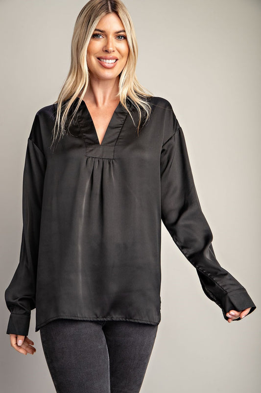 Sweet Temptation Satin Top (Black)