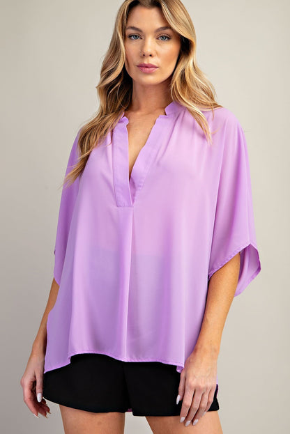 Irresistibly Chic Satin Top (Lavender)