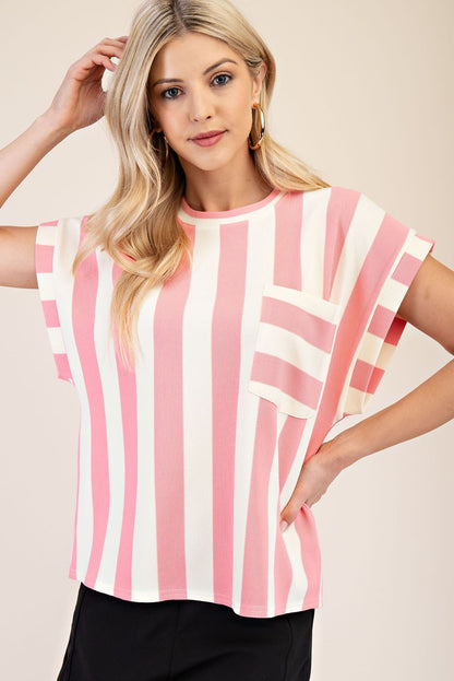 Sundry Candy Striped Top (Pink)