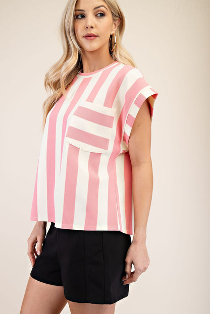 Sundry Candy Striped Top (Pink)