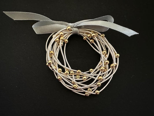 Wear Your Music Guitar String Bracelet (Silver/Gold Bead)