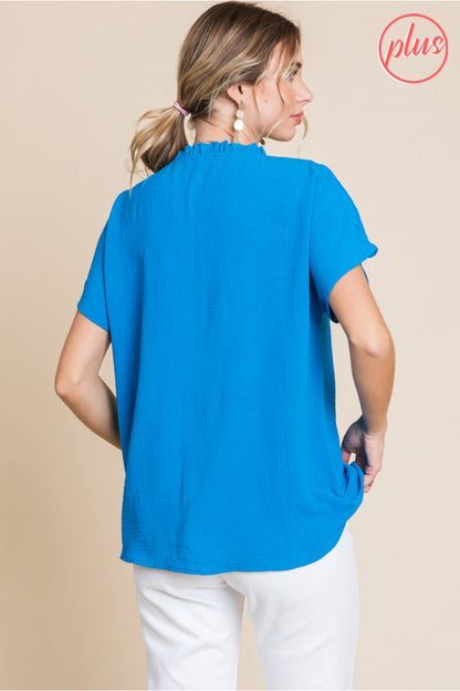 Curvy Go With The Flow Top ( Blue)