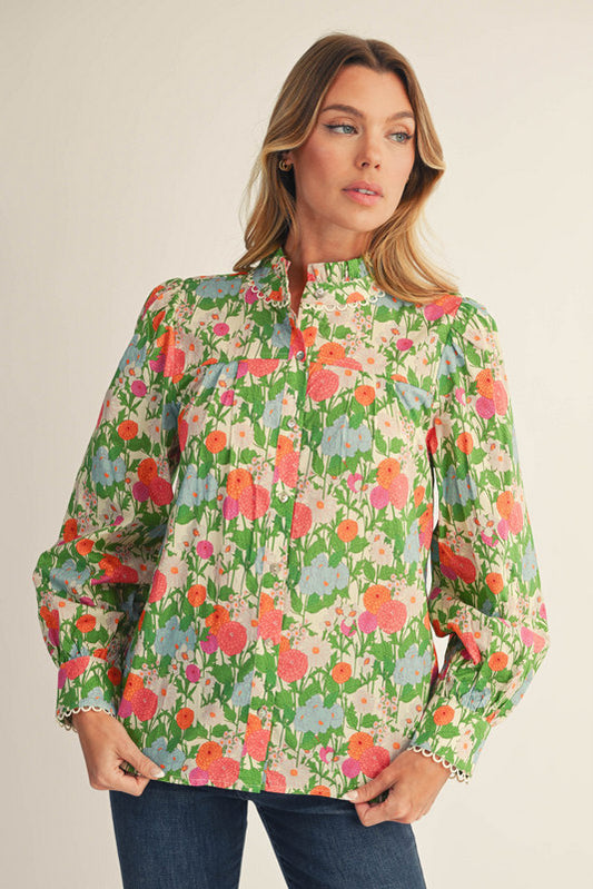 Victorian Vibes Floral Top - Cream