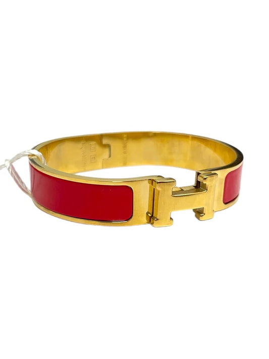 Clic H Enamel Clasp Bracelet (Red)