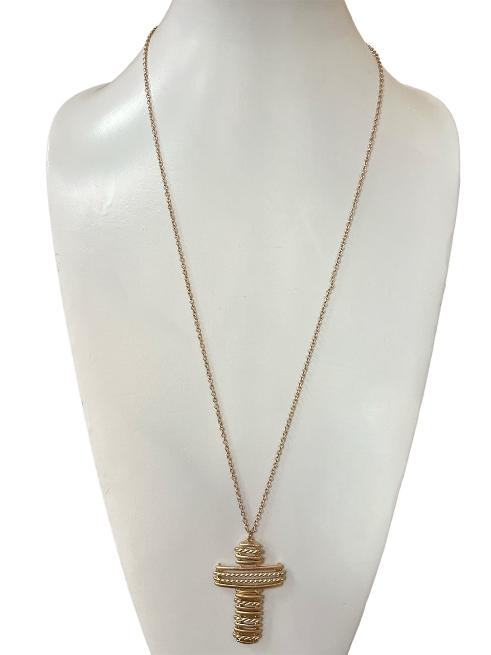 On The Rise Cross Necklace (Gold)
