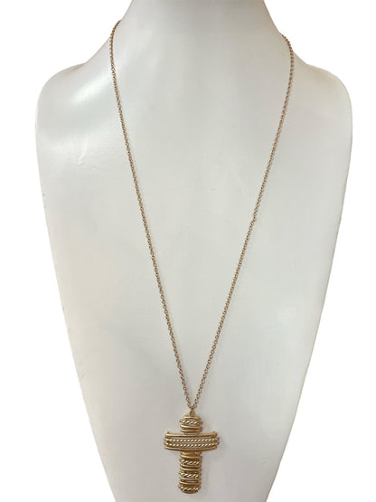 On The Rise Cross Necklace (Gold)