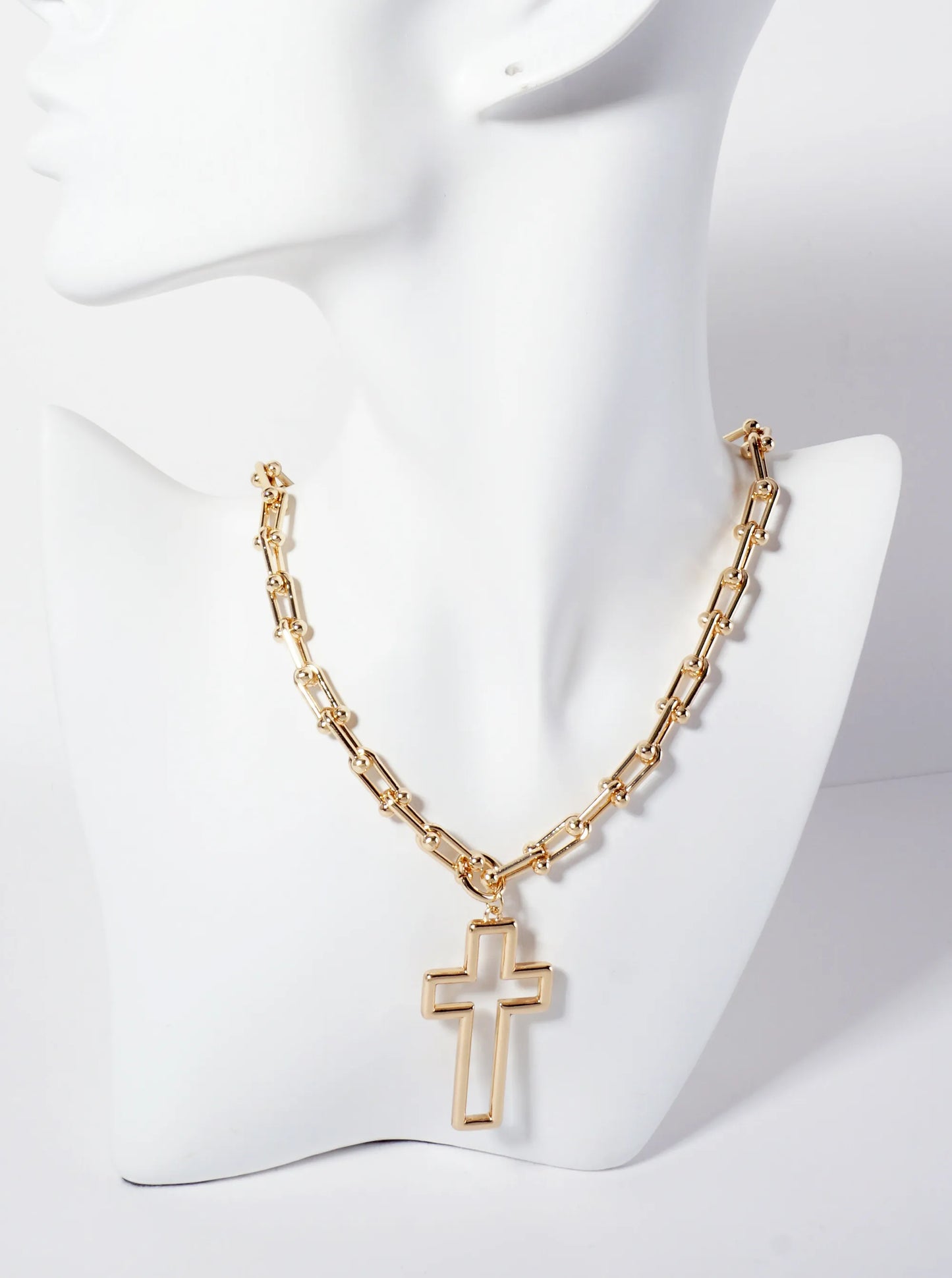 Hope Statement Cross Necklace - Gold - Delta Swanky Girl