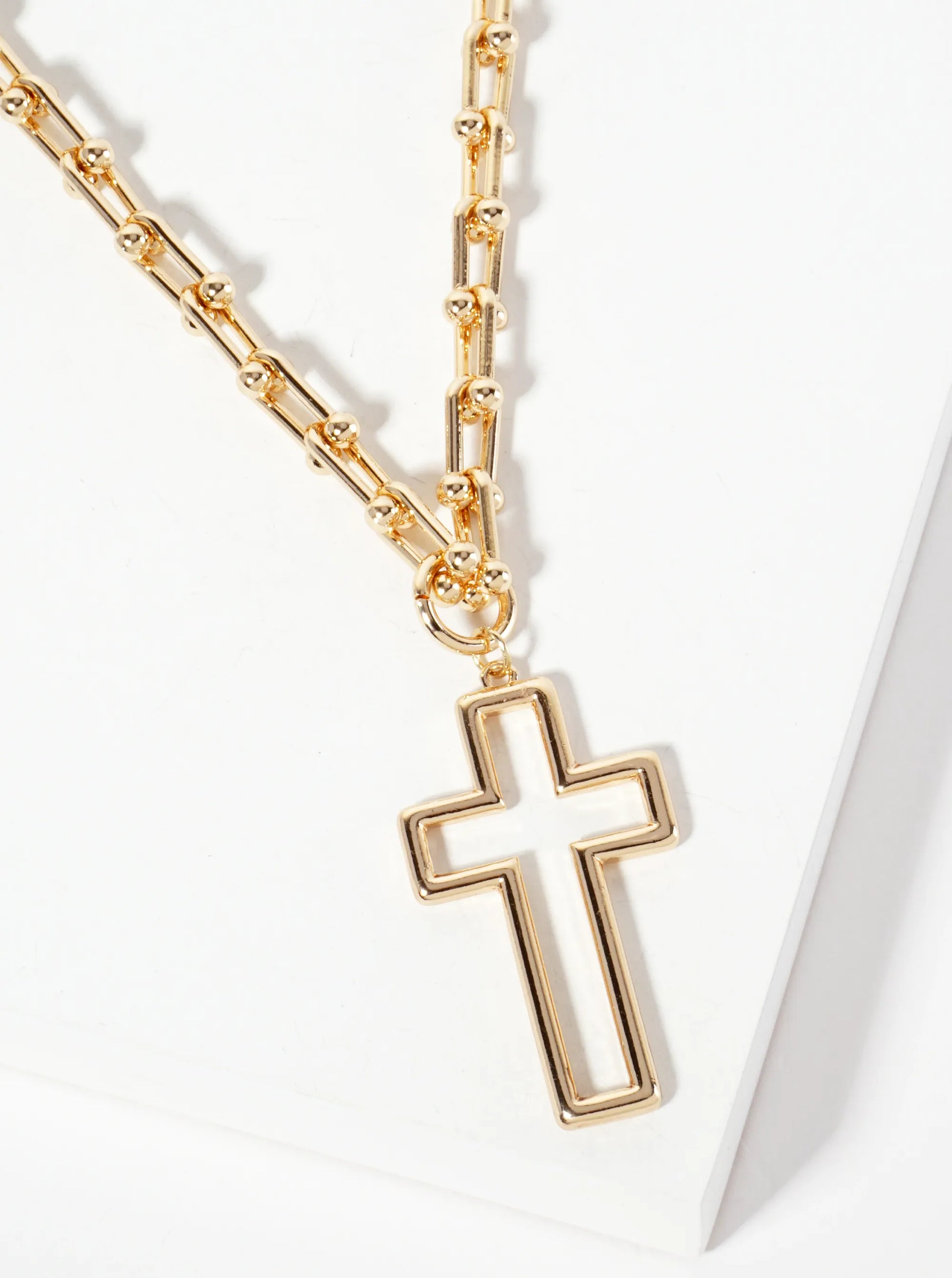 Hope Statement Cross Necklace - Gold - Delta Swanky Girl