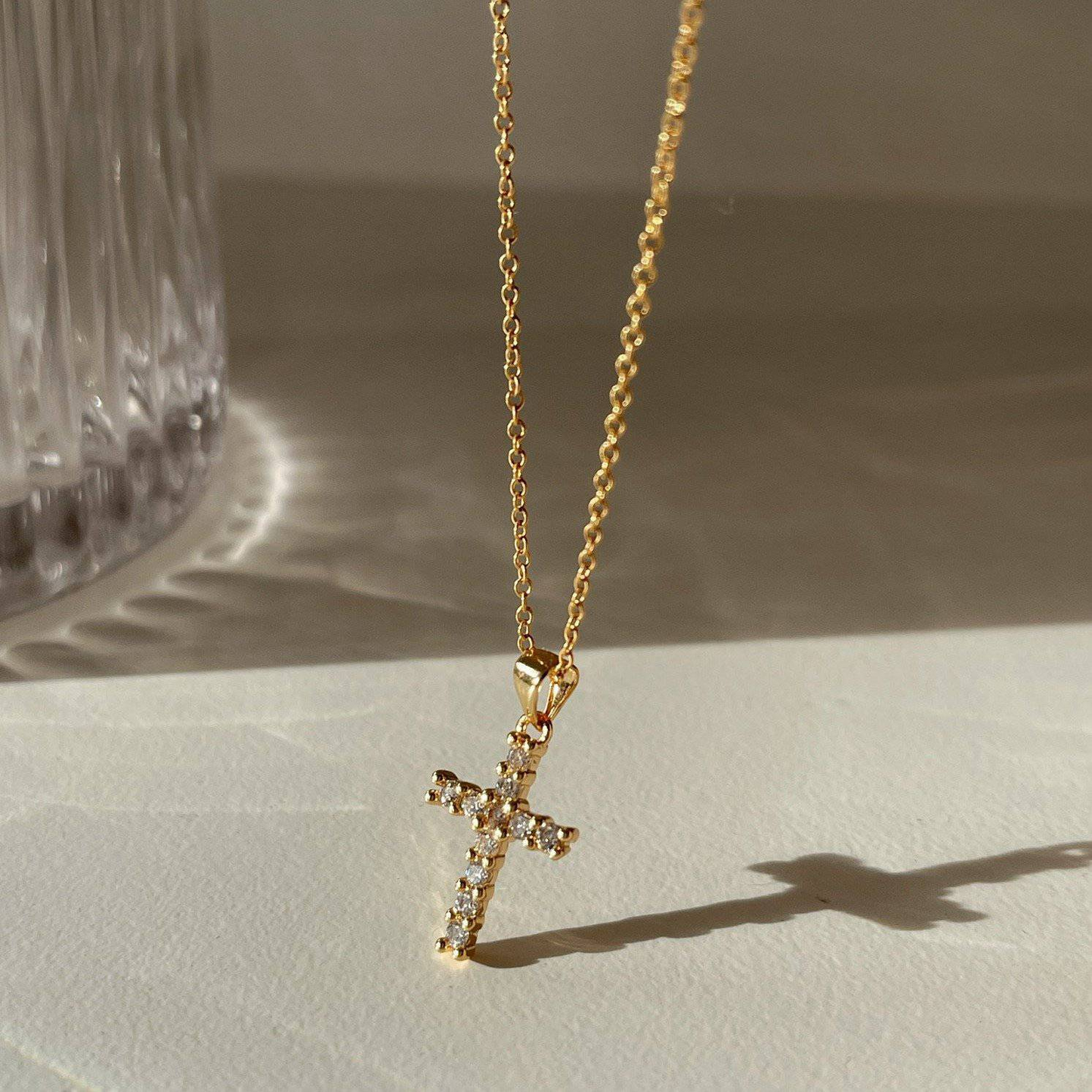 Blessed CZ Cross Necklace - Delta Swanky Girl