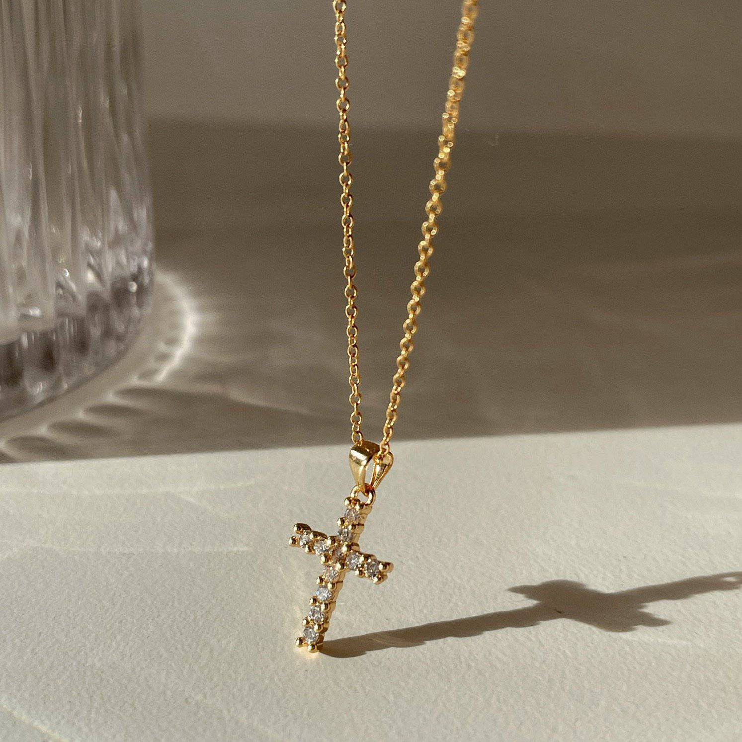 Blessed CZ Cross Necklace - Delta Swanky Girl
