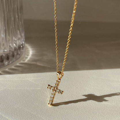 Blessed CZ Cross Necklace - Delta Swanky Girl