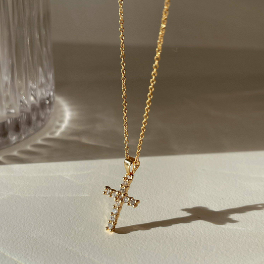 Blessed CZ Cross Necklace - Delta Swanky Girl