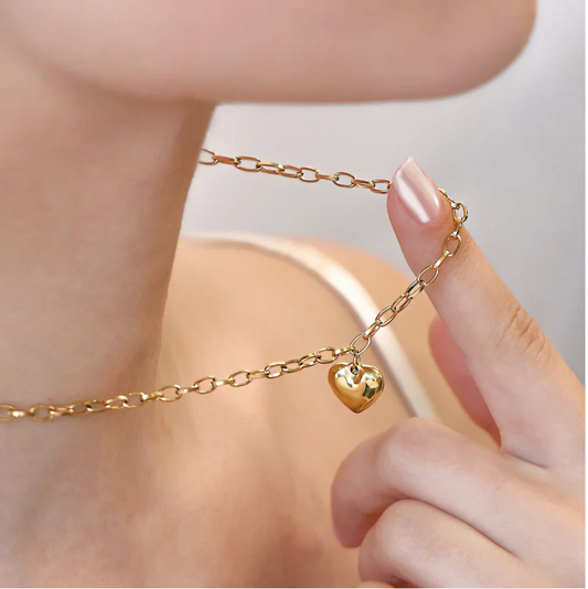 Bubble Heart Charm Necklace - Delta Swanky Girl