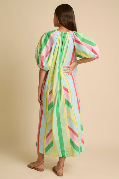 Poplin Striped Maxi Dress