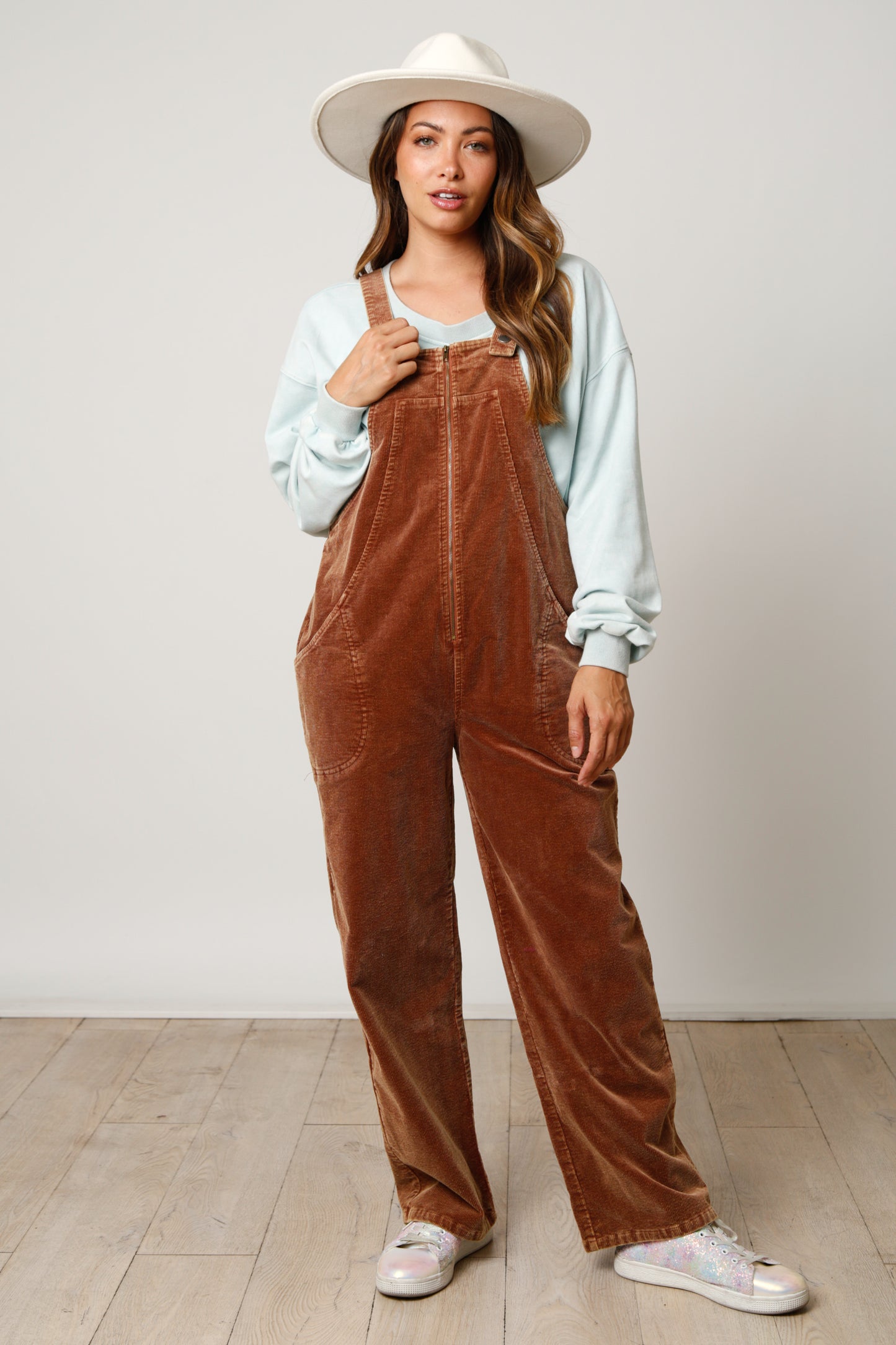Calla Corduroy Oversized Jumper - Brown