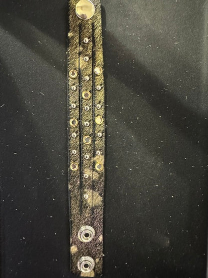 Triple-Strand Handmade Leather Hide Studded Bracelet