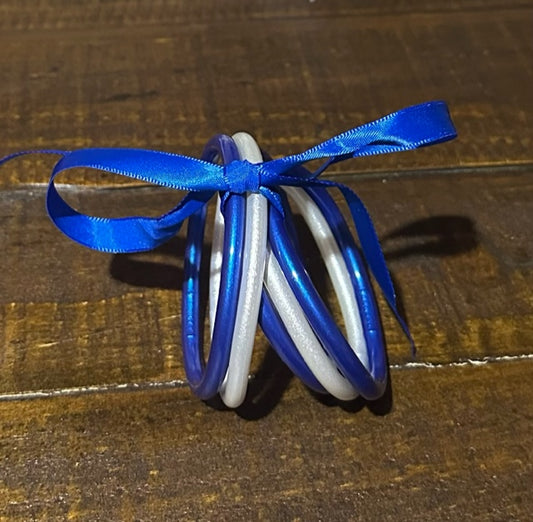 Game Day Jelly Bangle (Blue & White)