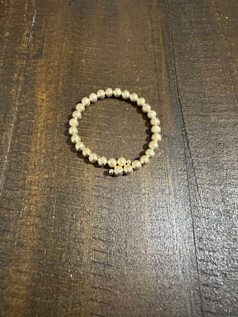 Gold Textured Cuff Bracelet (Gold)