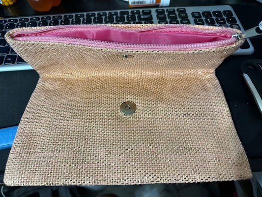 The Pearl Clutch (Pink/Gold)