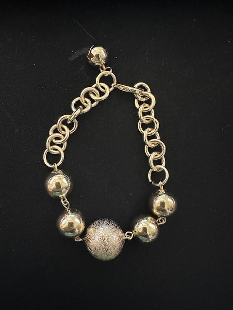 Textured Ball Chain Gold Bracelet - Delta Swanky Girl