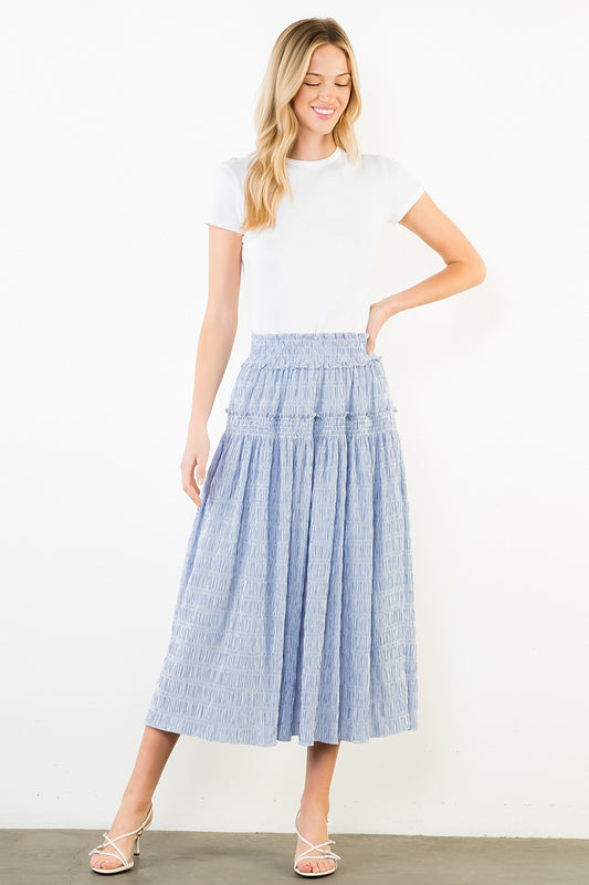 Karyn Smocked Midi Skirt