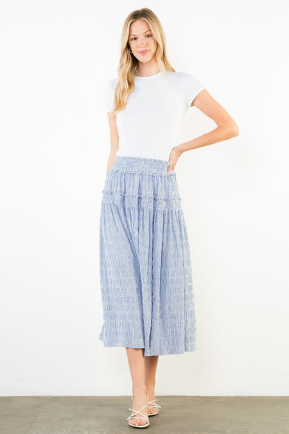 Karyn Smocked Midi Skirt - Delta Swanky Girl