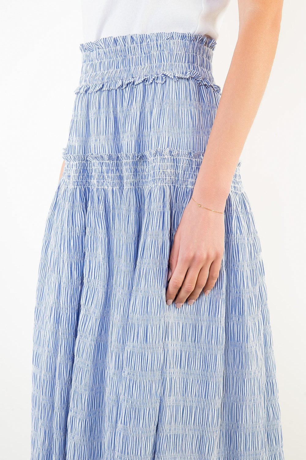 Karyn Smocked Midi Skirt - Delta Swanky Girl