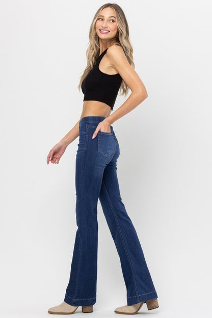 Frilly Flare Jeans (Dk Wash)