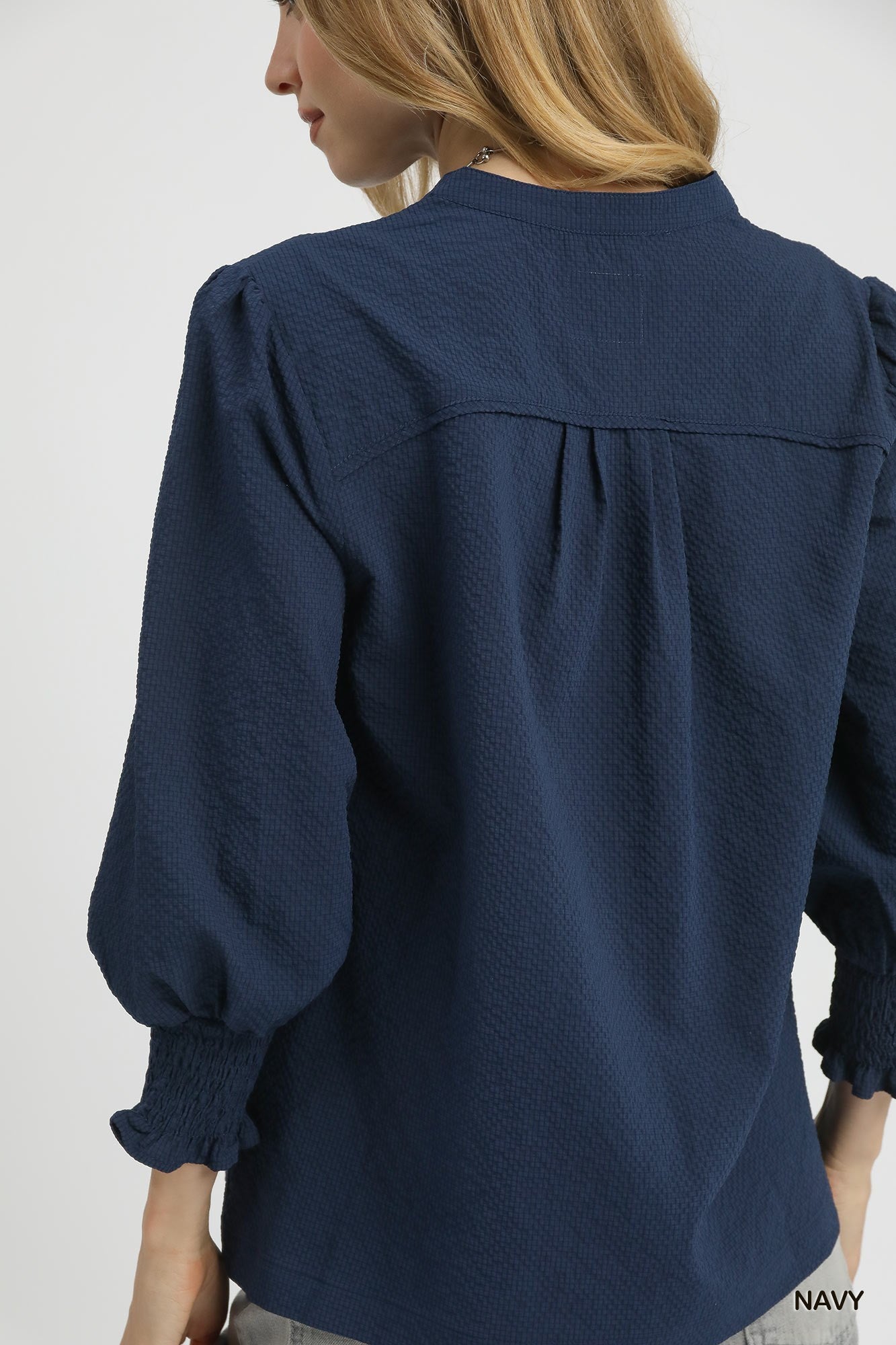 Zoey Piping Detail Top - Navy