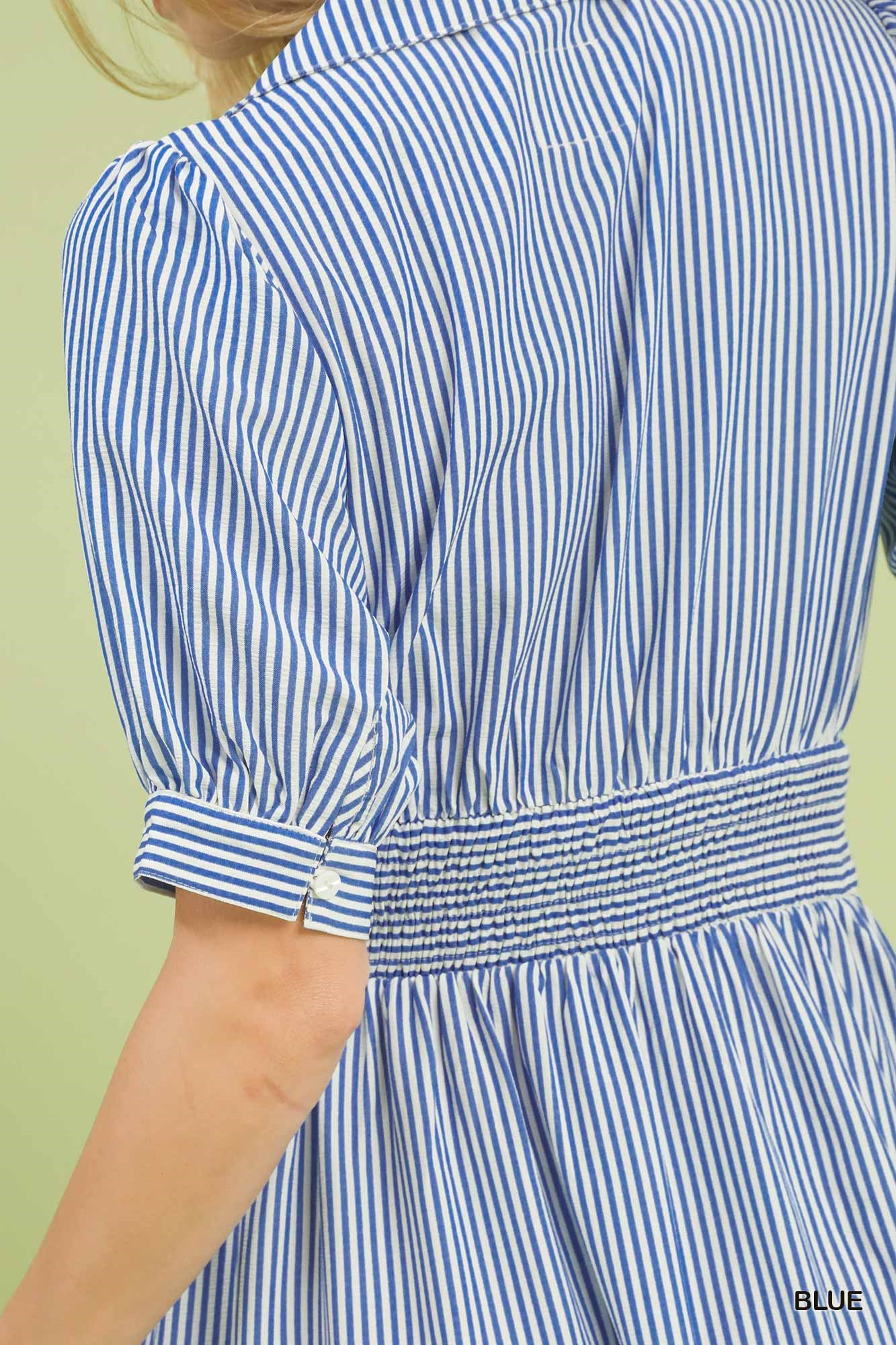 Pier My Way Stripe Midi Dress - Delta Swanky Girl