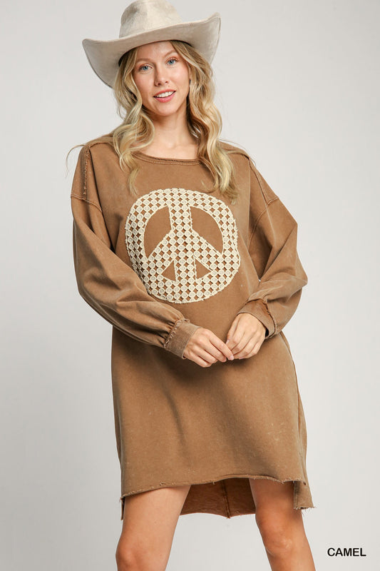 Peace Out Dress (Camel)