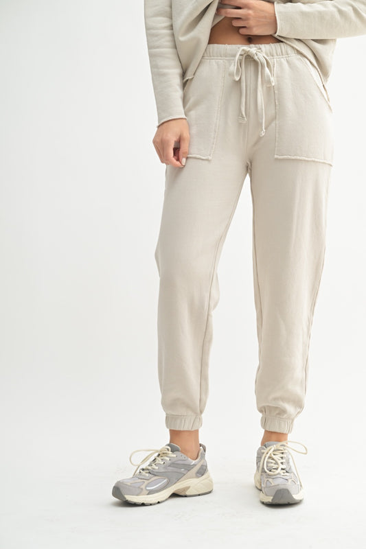 Raw Edge Essential Joggers - Light Grey