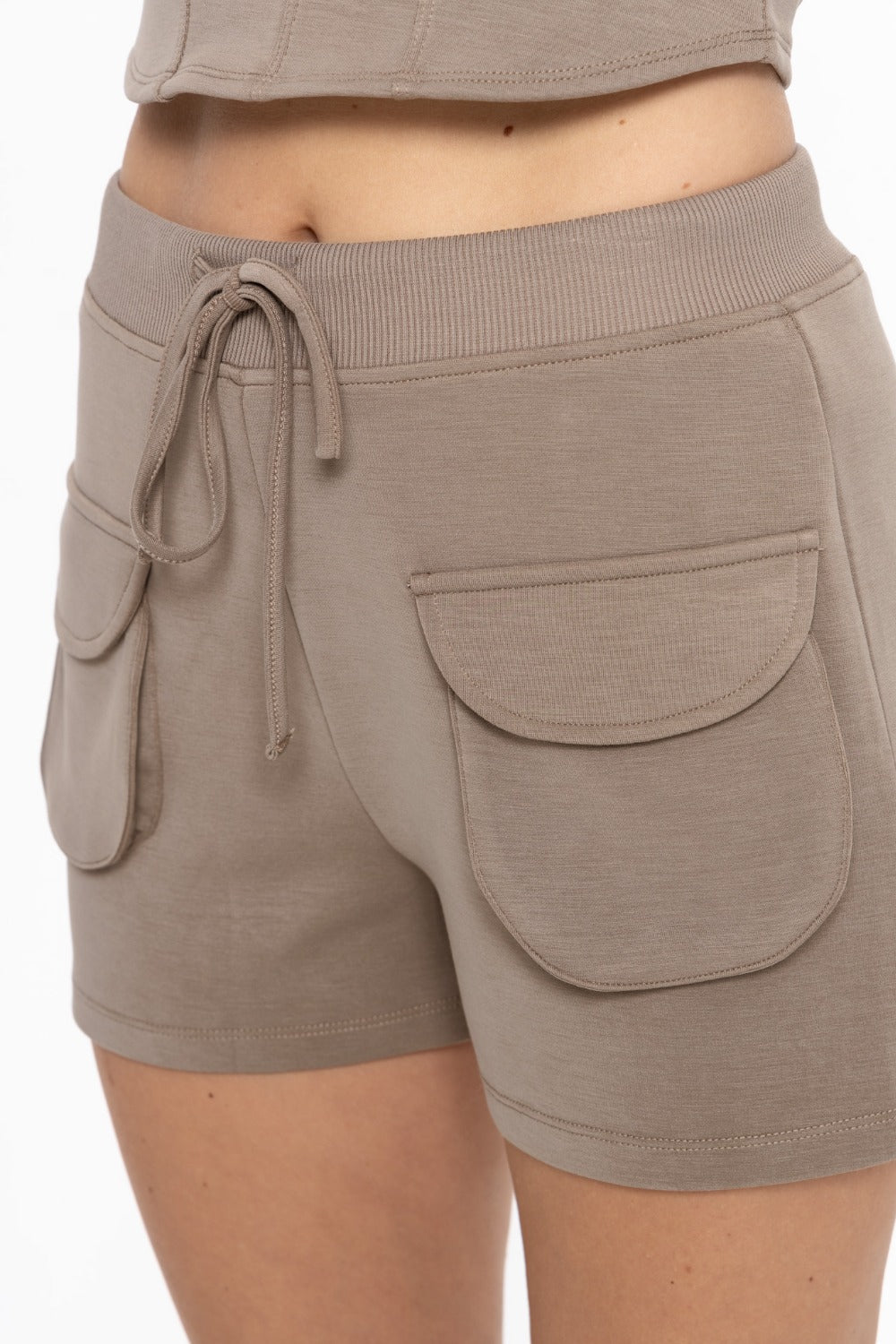 Cozy Comfort Cargo Shorts - Warm Grey