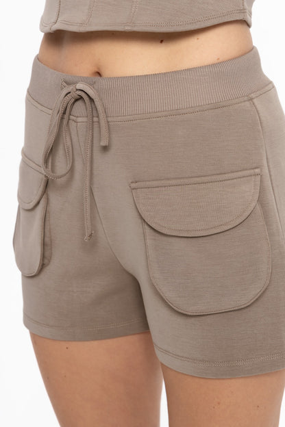 Cozy Comfort Cargo Shorts - Warm Grey