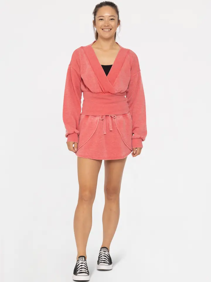 Off Duty Fleece Skort - Red