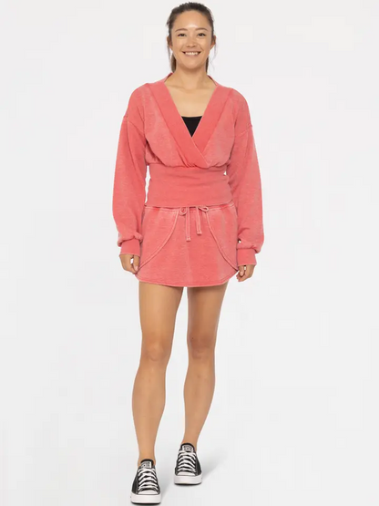 Off Duty Fleece Skort - Red