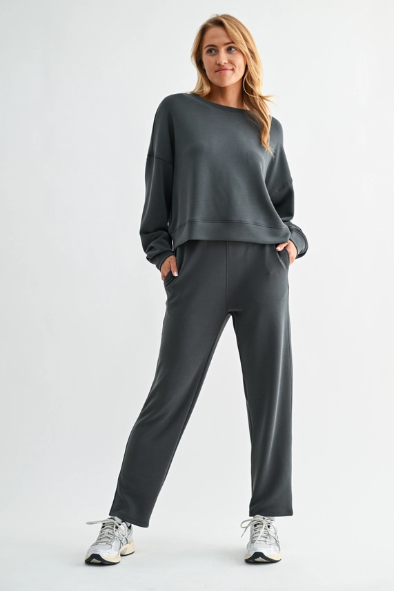 Air Essential Drop Shoulder Top - Ash Grey