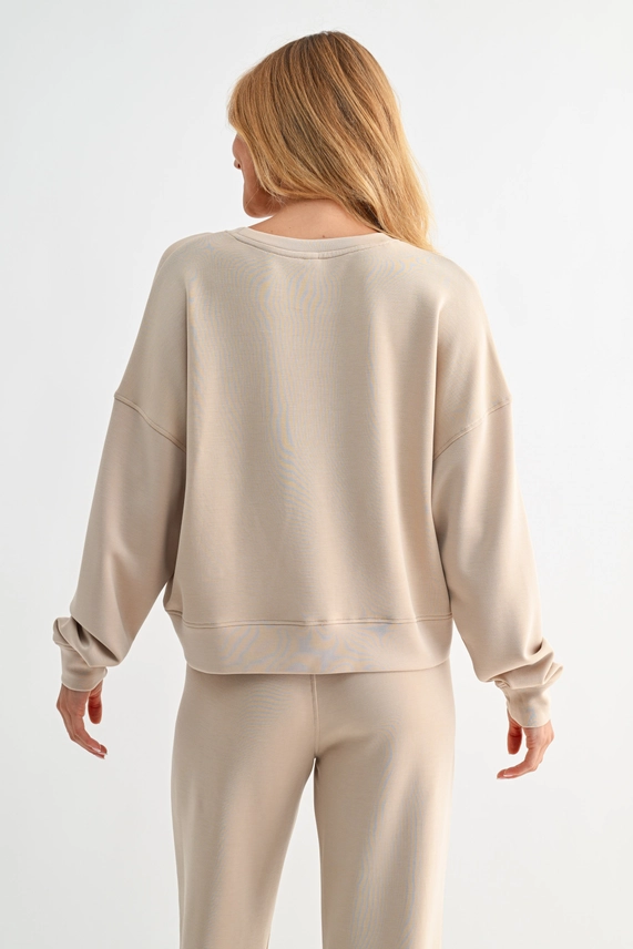 Air Essential Drop Shoulder Top - Natural