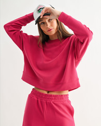 The Plum Pink Ribbed Lounge Set | Zip Jacket & Wide Leg Pants Set