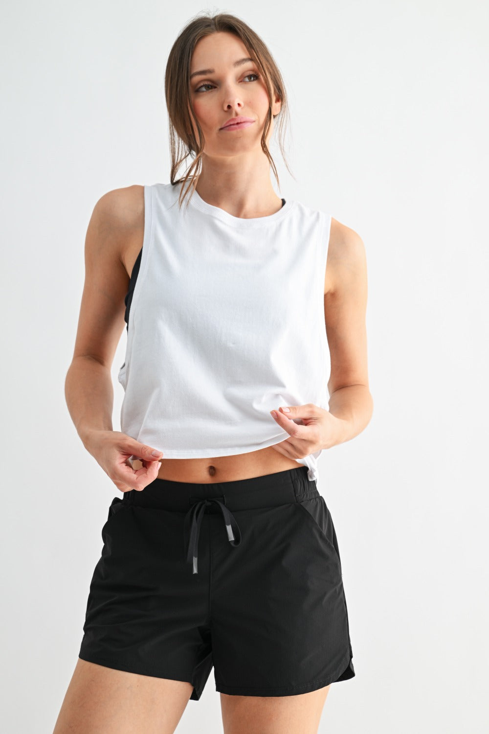 Pima Cotton Relaxed Side Knot Tank - White - Delta Swanky Girl
