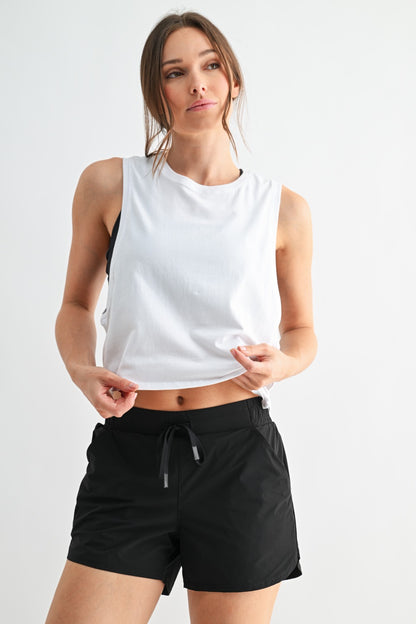 Pima Cotton Relaxed Side Knot Tank - White - Delta Swanky Girl