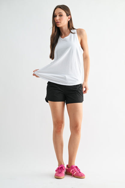 Pima Cotton Relaxed Side Knot Tank - White - Delta Swanky Girl