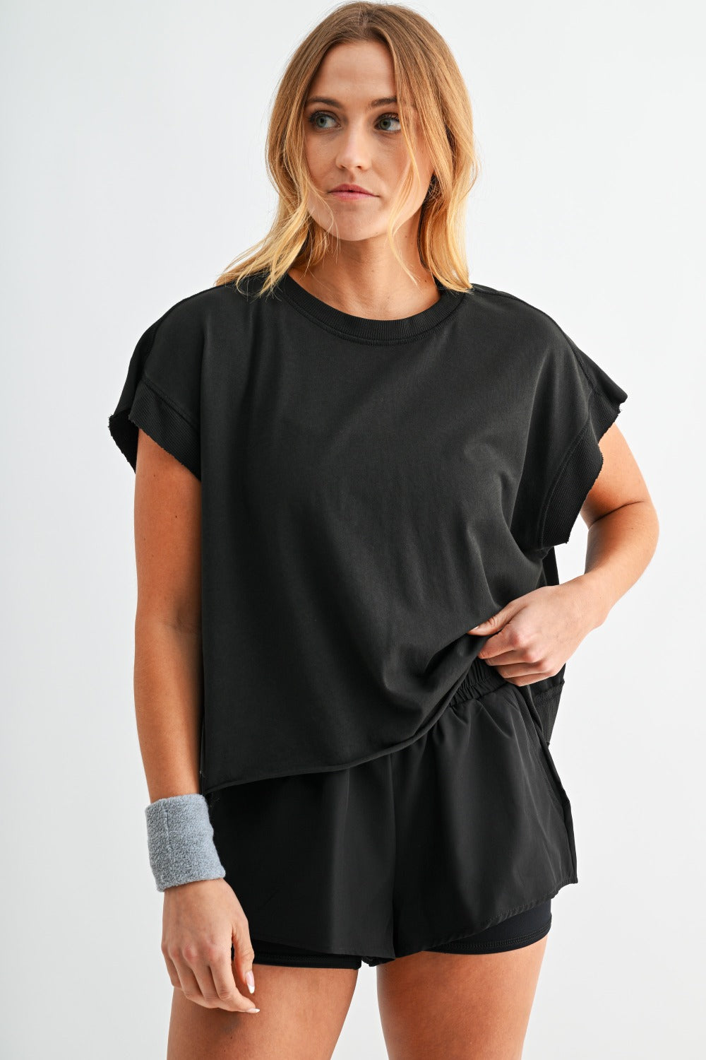 Circle Back Open Back Tee - Black - Delta Swanky Girl