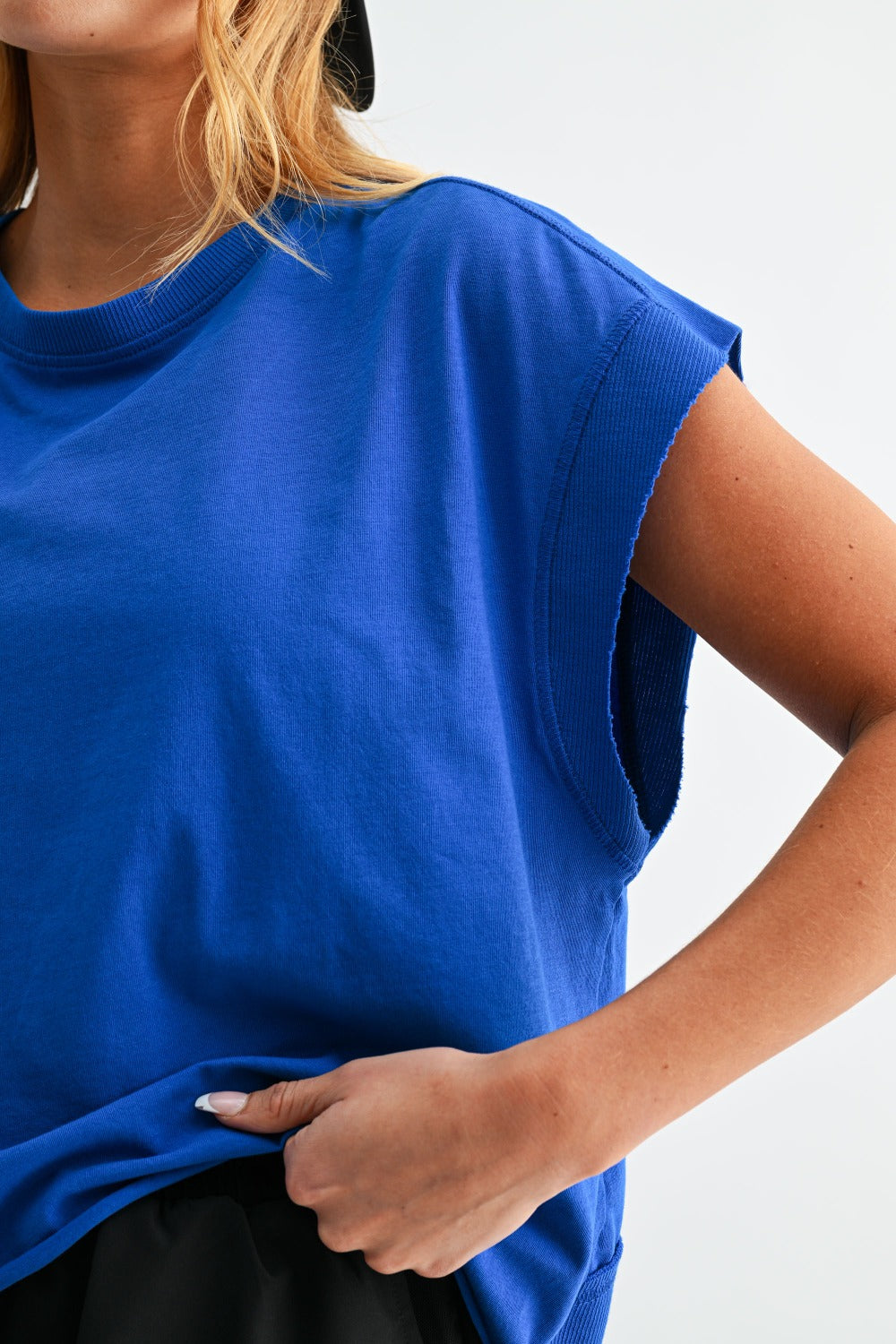 Circle Back Open Back Tee - Royal - Delta Swanky Girl