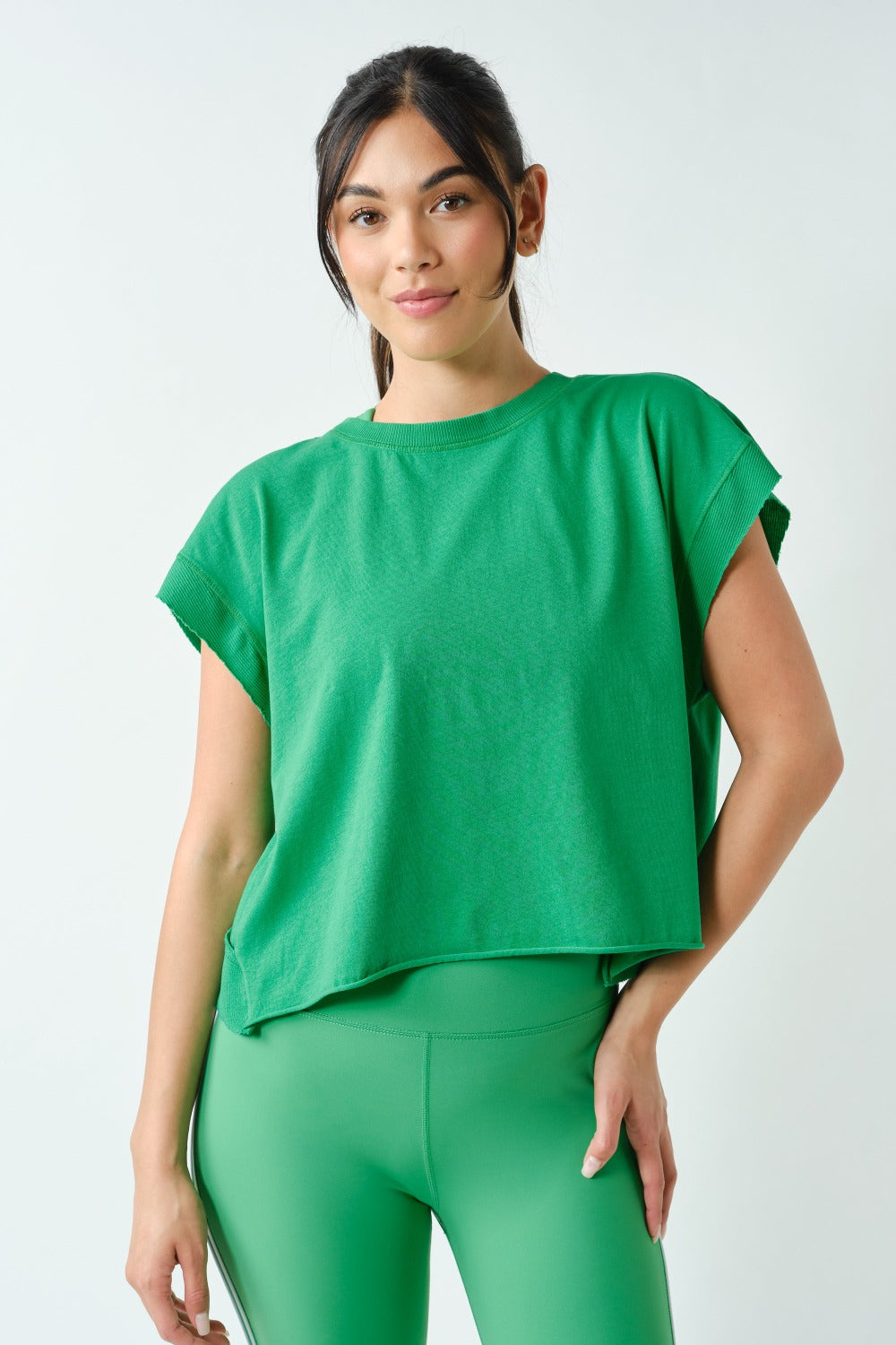 Circle Back Open Back Tee - Green - Delta Swanky Girl
