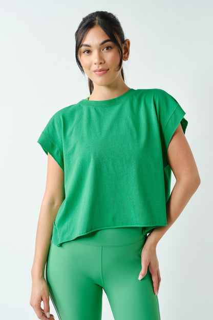Circle Back Open Back Tee - Green - Delta Swanky Girl