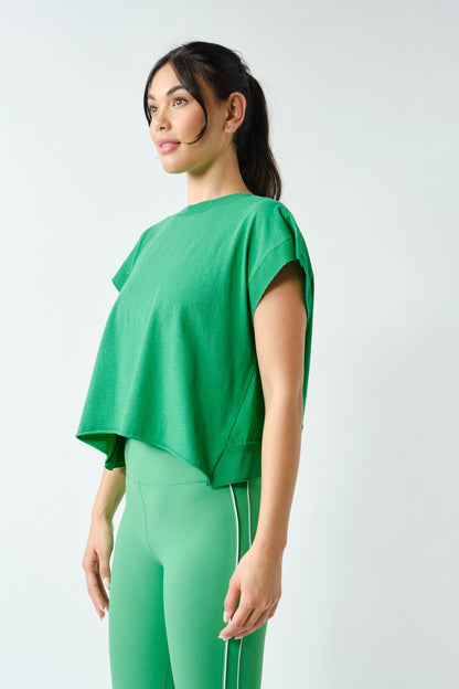 Circle Back Open Back Tee - Green - Delta Swanky Girl