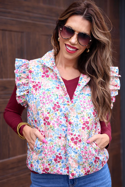 Liana Floral Puffer Vest